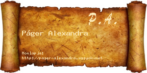 Páger Alexandra névjegykártya